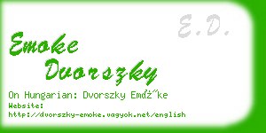 emoke dvorszky business card